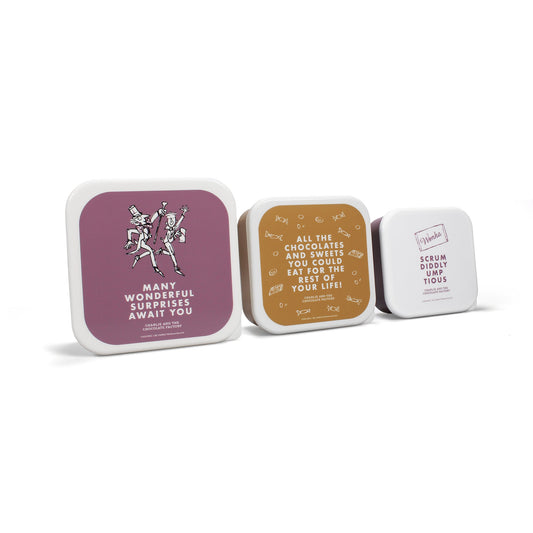 Set of 3 Roald Dahl Charlie Snack Boxes