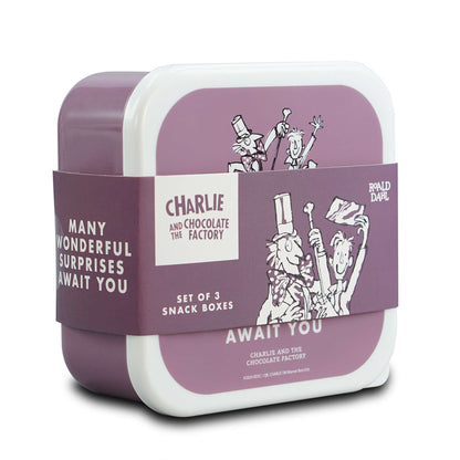 Set of 3 Roald Dahl Charlie Snack Boxes