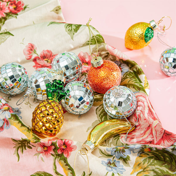 Mini gefacetteerde kerstballen (6 stuks)