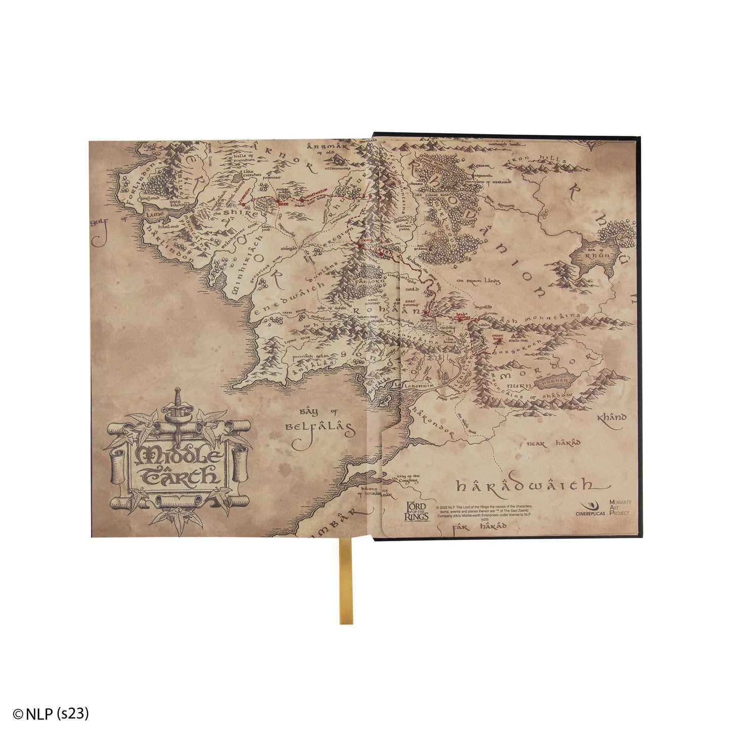 Middle-earth notebook with included map