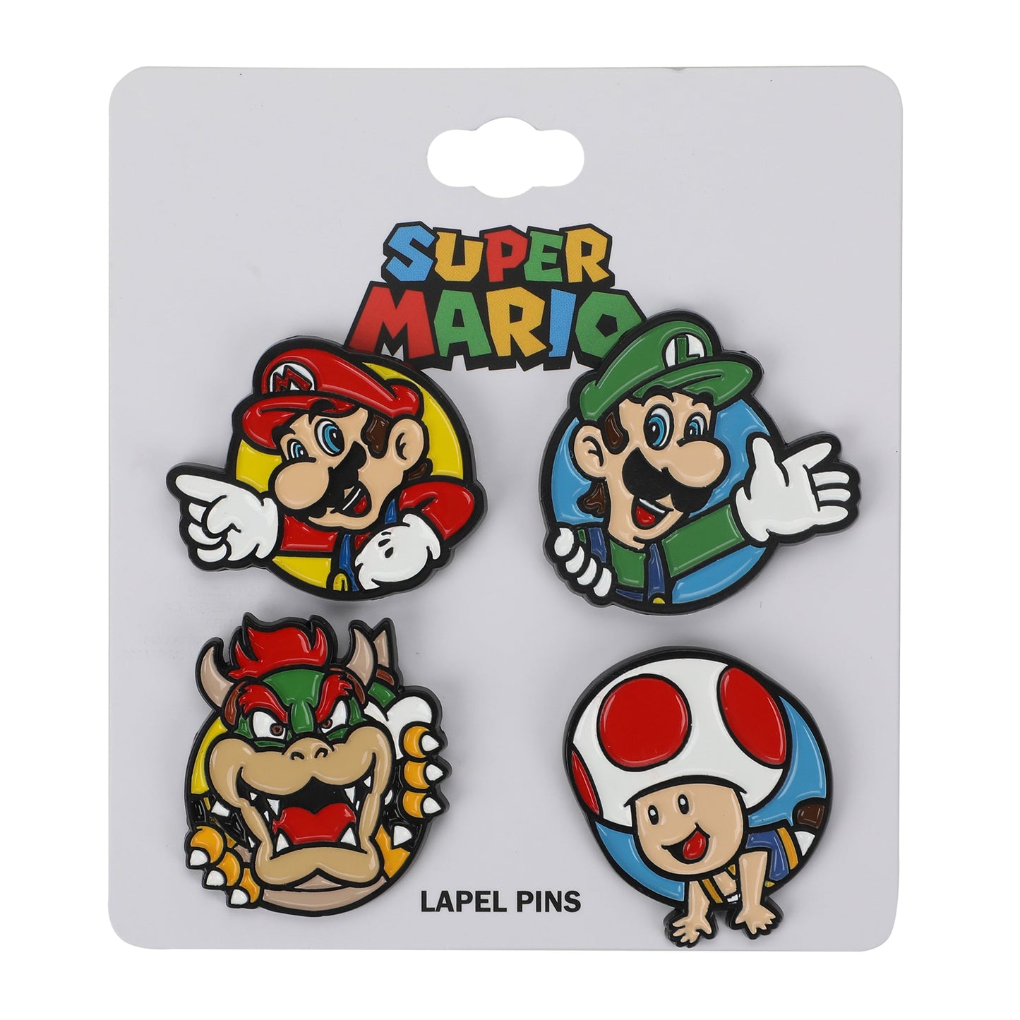 Pin's Super Mario - Luigi, Browser, & Toad 4-Pack Lapel Pins