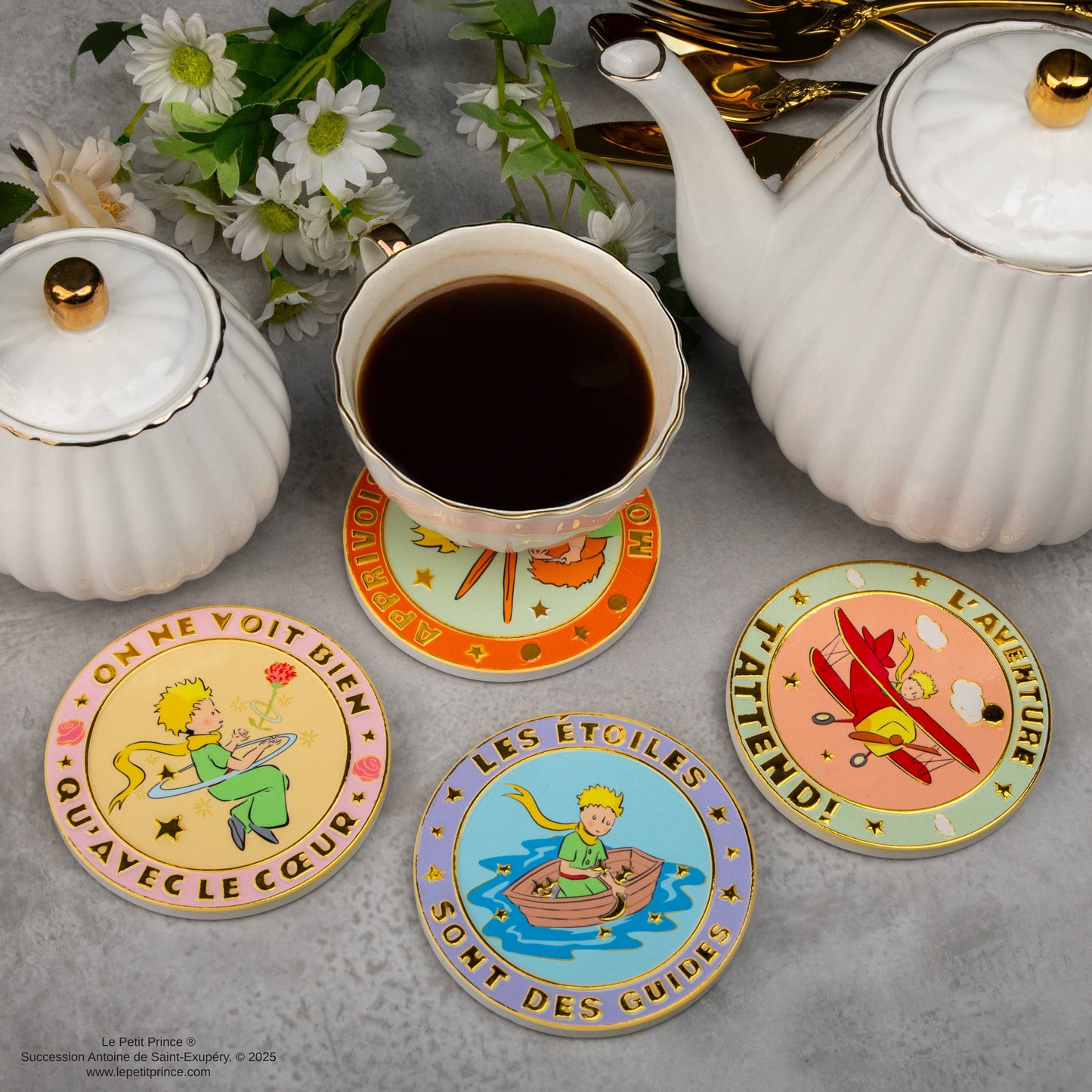Set of 4 Little Prince Ceramic Coasters