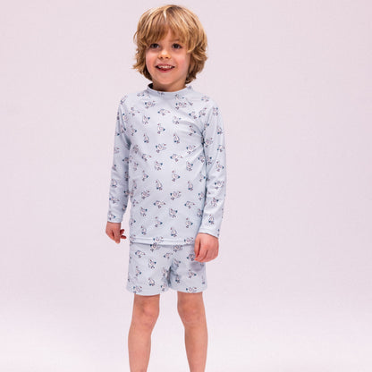 UV Swimming T-Shirt Long Sleeves - Blue - Little Seagull