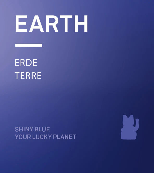 Shiny Blue Lucky Cat - Cosmic Earth Edition