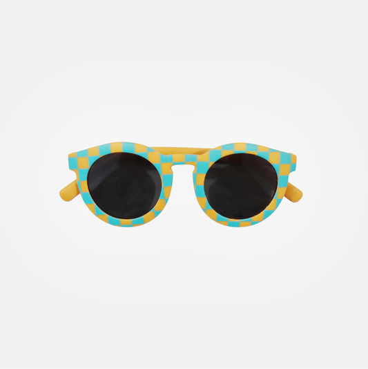Lunettes de soleil Adulte Hop'Pop – Matchy Vichy Bleu Imparfait