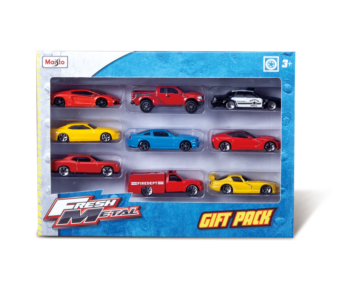 Cool metal 9-pack of vehicles