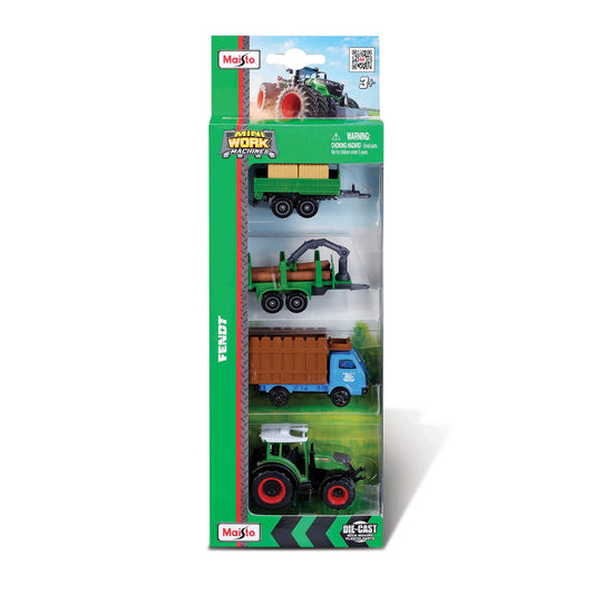 MINI WORKING MACHINES - PACK OF 4 FENDT TRACTORS
