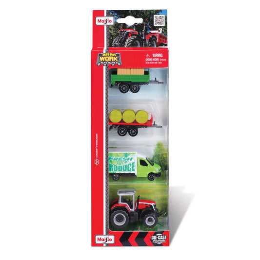 MINI WORK MACHINES - 4-PACK MASSEY FERGUSON TRACTORS