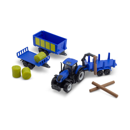 MINI CONSTRUCTION VEHICLES - PACK OF 4 NEW HOLLAND TRACTORS