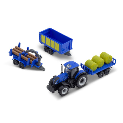 MINI CONSTRUCTION VEHICLES - PACK OF 4 NEW HOLLAND TRACTORS