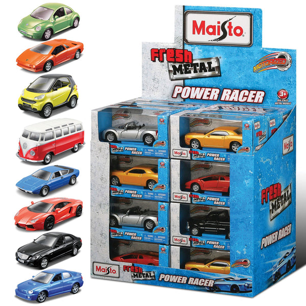 24-Piece Fresh Metal Power Racers Pull Back Display Box