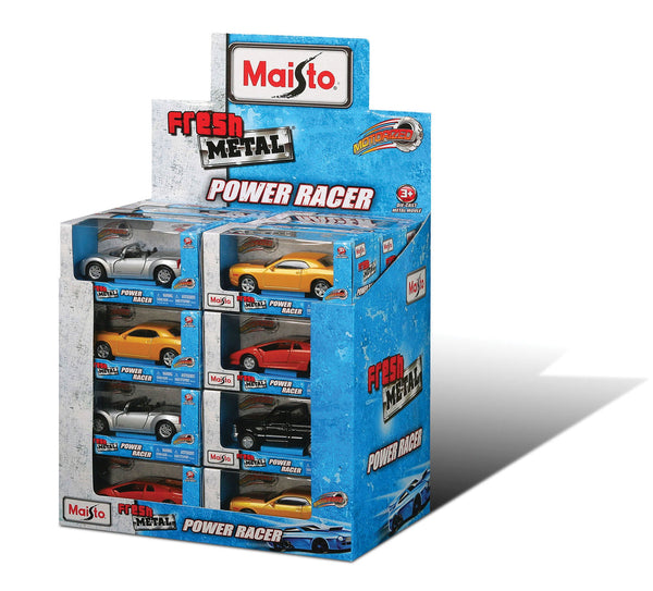24-Piece Fresh Metal Power Racers Pull Back Display Box
