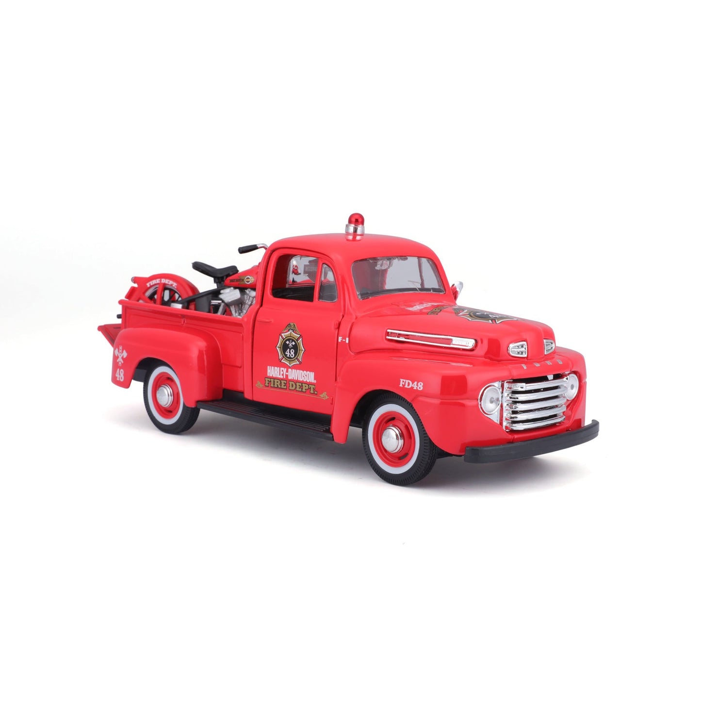 1:24 HARLEY DAVIDSON 1948 FORD F-1 PICKUP WITH 1936 EL KNUCKLEHEAD