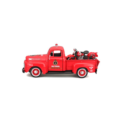 1:24 HARLEY DAVIDSON 1948 FORD F-1 PICKUP WITH 1936 EL KNUCKLEHEAD