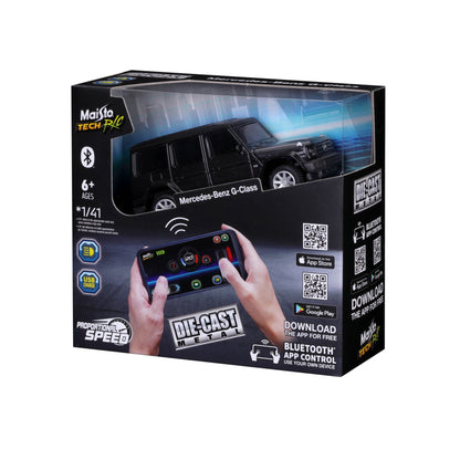 MINI VOITURE TÉLÉCOMMANDÉE MERCEDES CLASSE G EN MÉTAL MOULÉ SOUS PRESSION BLUETOOTH À L'ÉCHELLE 1:41 AVEC BOÎTE DE FENÊTRE