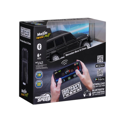 MINI VOITURE TÉLÉCOMMANDÉE MERCEDES CLASSE G EN MÉTAL MOULÉ SOUS PRESSION BLUETOOTH À L'ÉCHELLE 1:41 AVEC BOÎTE DE FENÊTRE