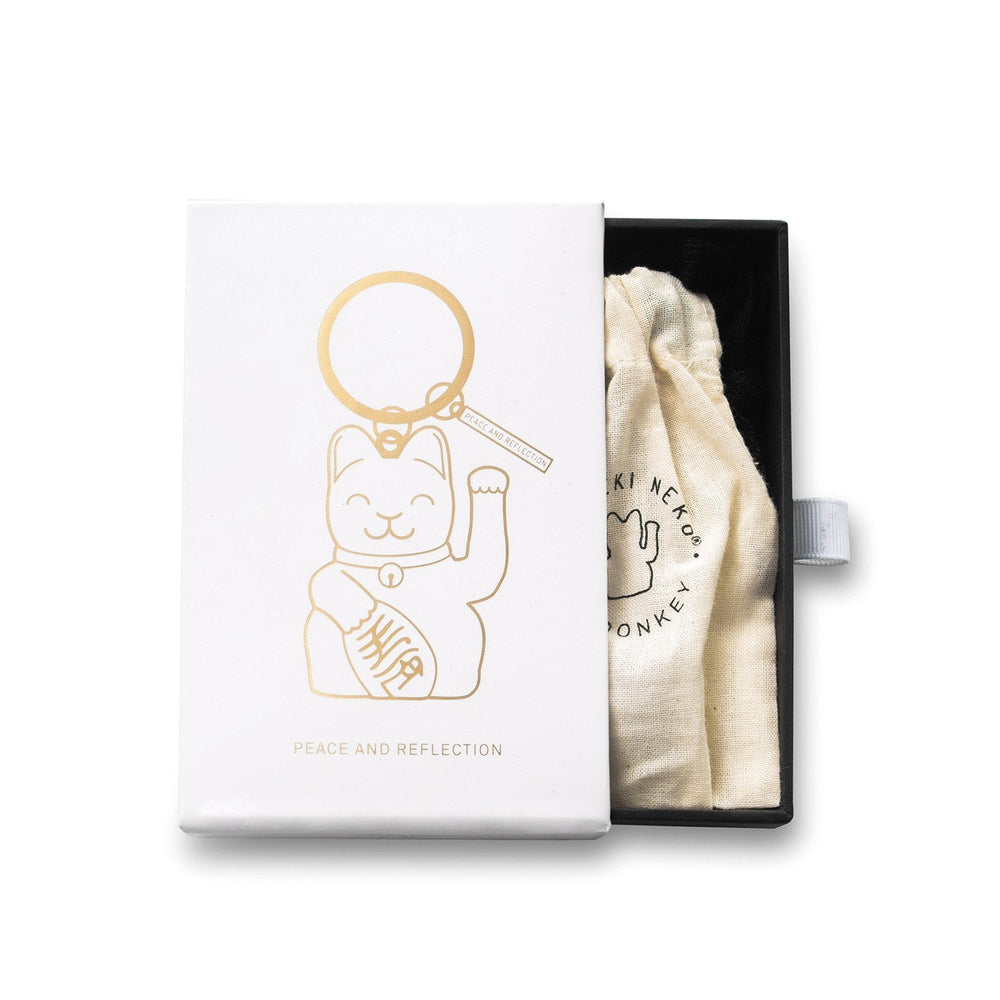 Lucky-Cat-Schlüsselanhänger Weiß