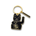 Black Lucky Cat Key Ring