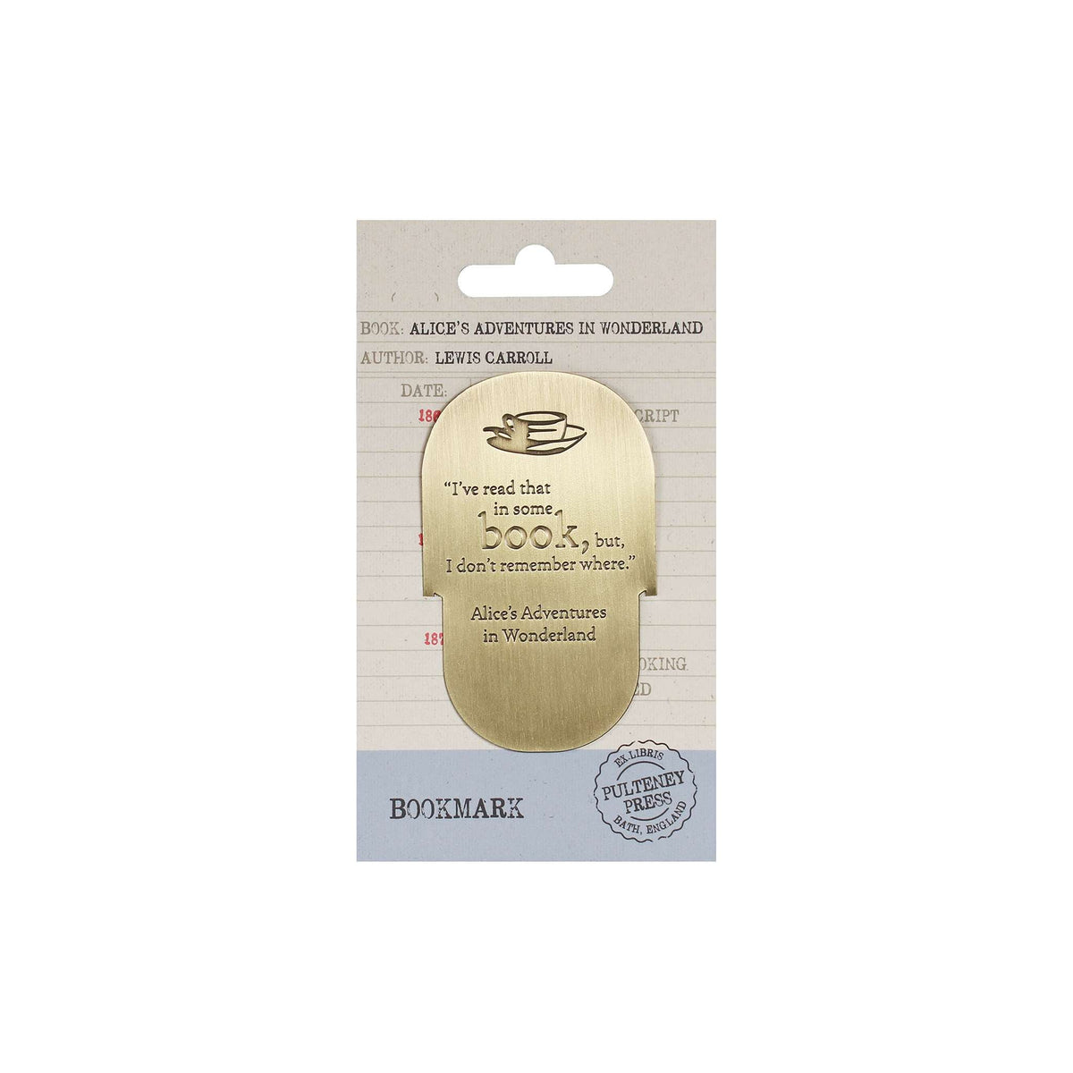 Pulteney Press Alice Metal Bookmark