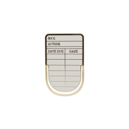 Pulteney Press Library card metal bookmark