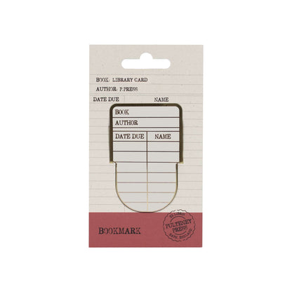 Pulteney Press Library card metal bookmark