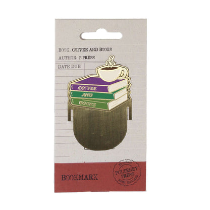Pulteney Press Coffee And Books Metal Bookmark