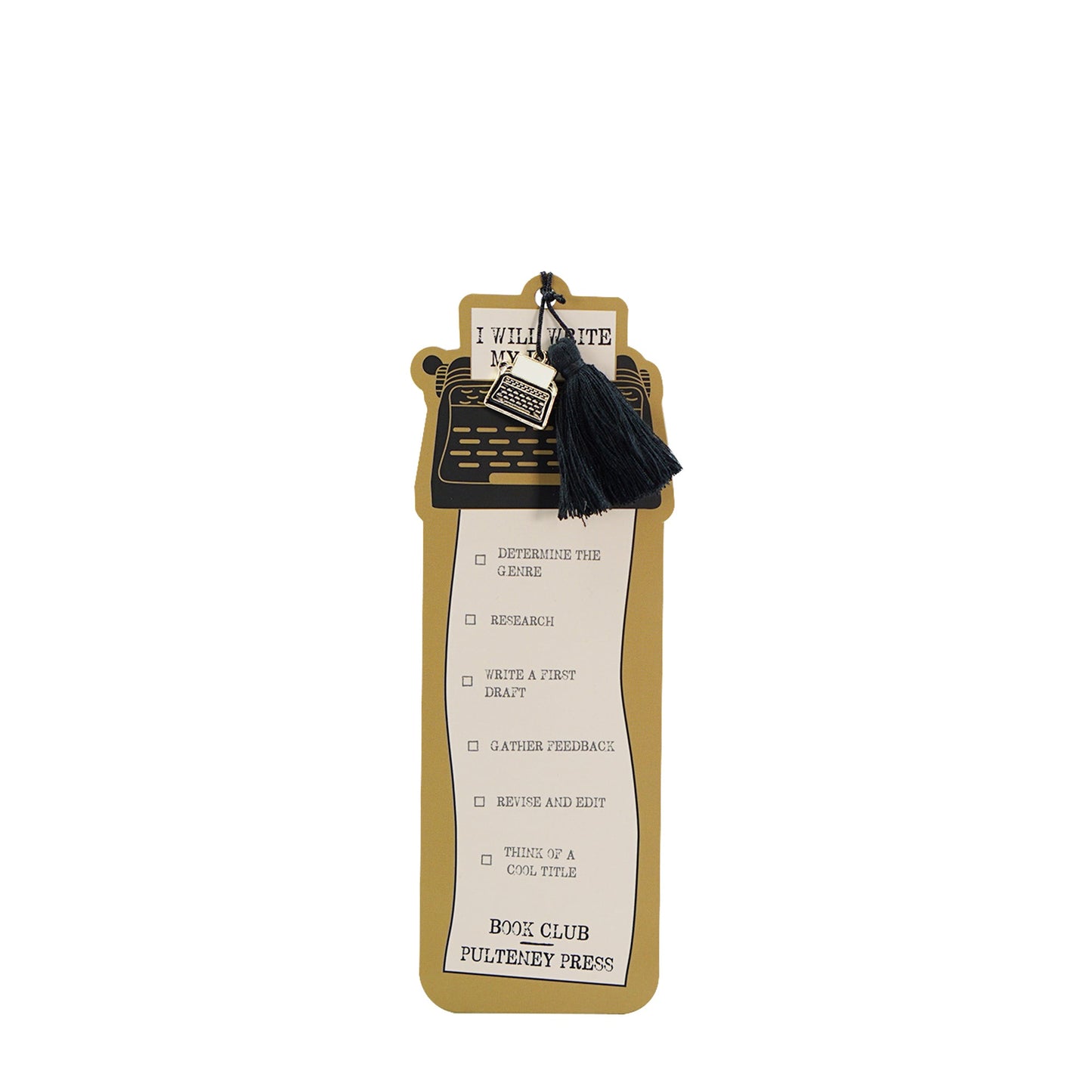 Bookmark with Charm and Tassel I Will Write My Book