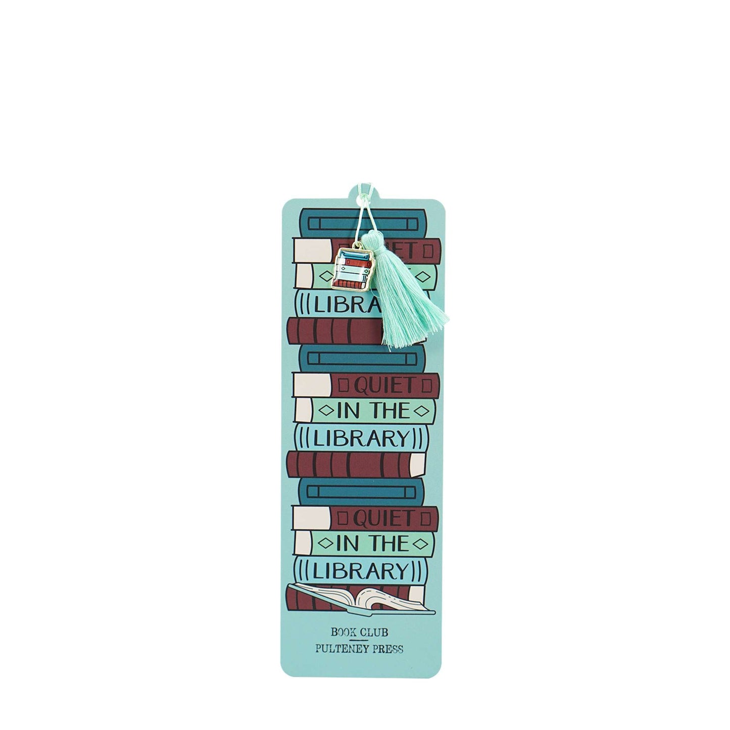 Quiet In The Library Bookmark with Charm and Tassel