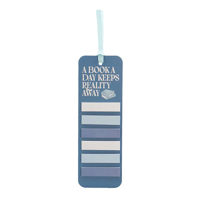 Bookmark with sticky tabs A Book A Day Keeps Reality Away