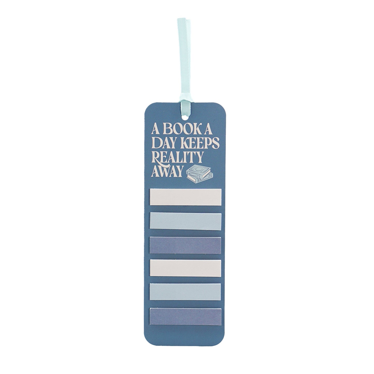 Bookmark with sticky tabs A Book A Day Keeps Reality Away