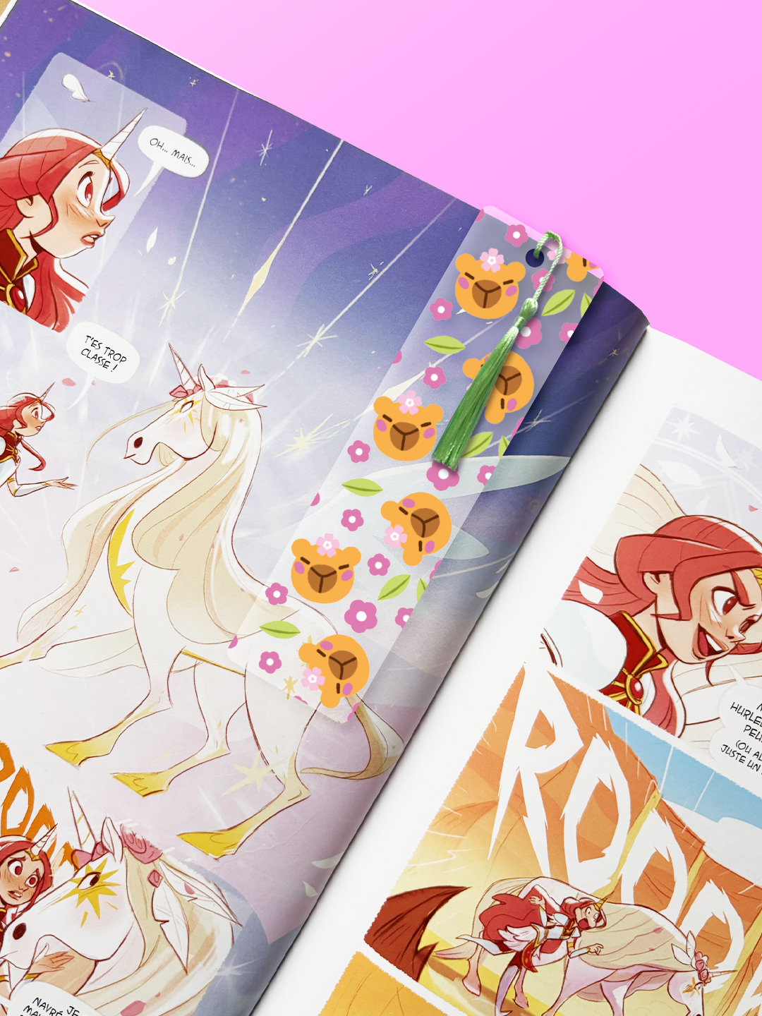 Tête capybara sakura | Marque-Page acrylique