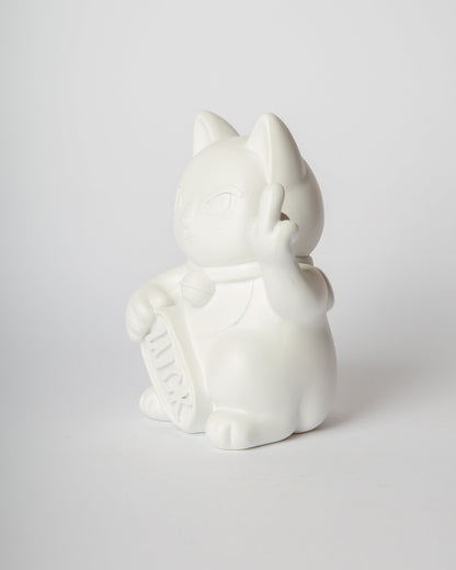 Chat Chanceux « Fuck » Blanc