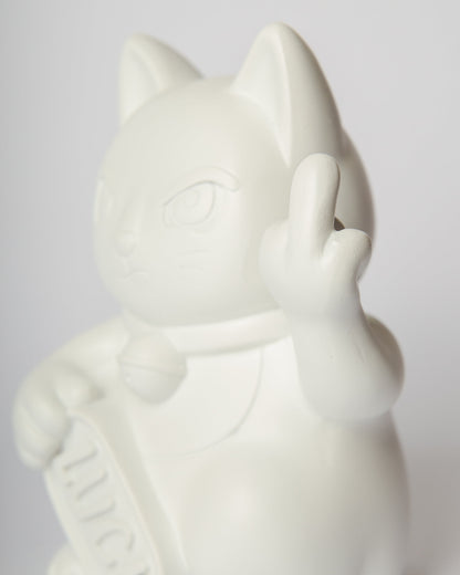 Chat Chanceux « Fuck » Blanc