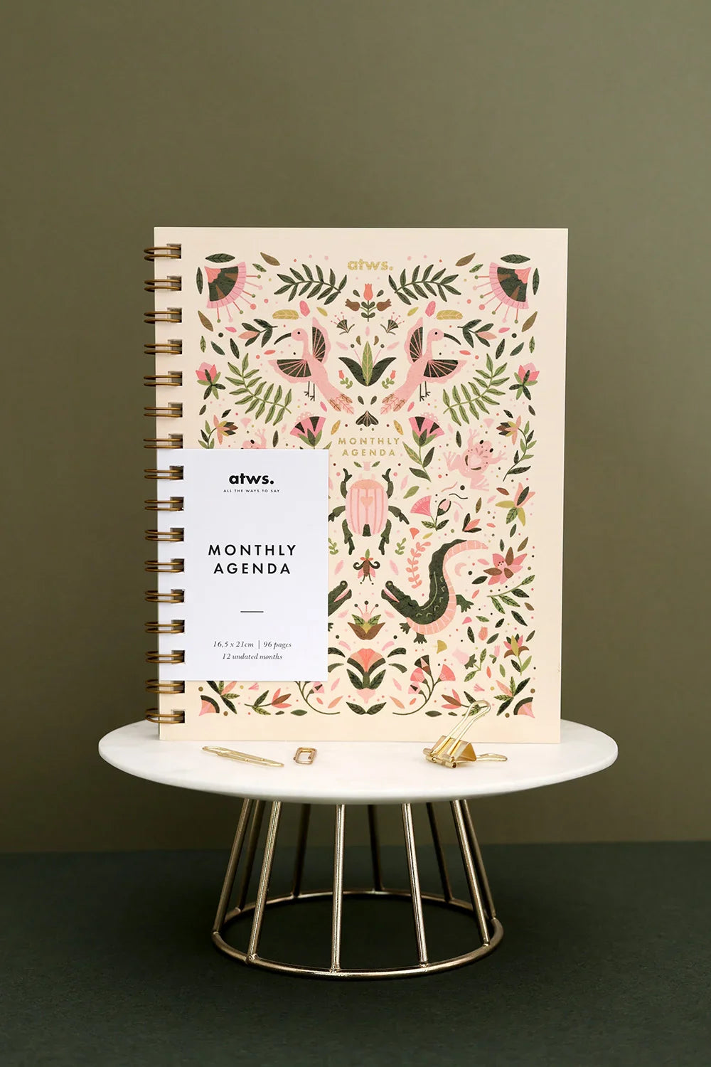 Pink Croco - Monthly Planner Spiral Bound
