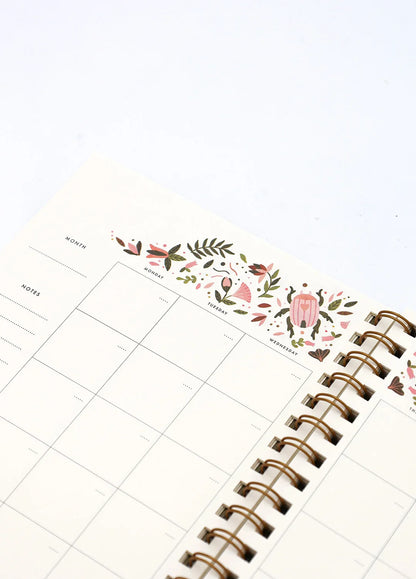 Pink Croco - Monthly Planner Spiral Bound