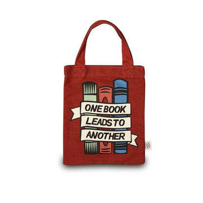 Small recycled cotton tote bag One Book Leads To Another