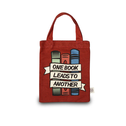 Small recycled cotton tote bag One Book Leads To Another