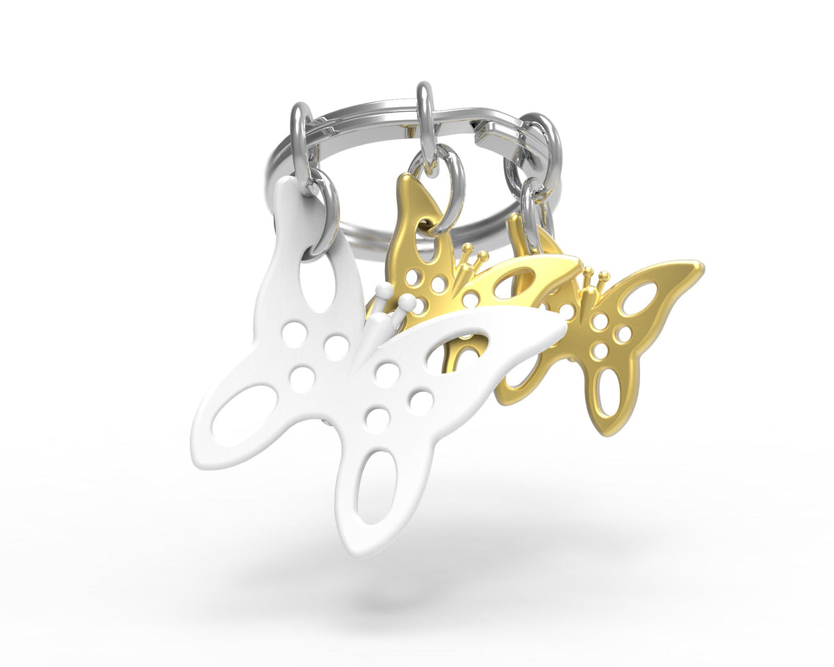 Gold butterfly key door
