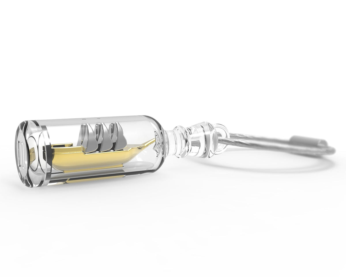 Boat key door in a bottle