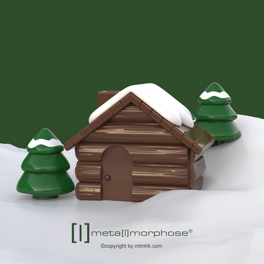 Wooden Chalet Keyring