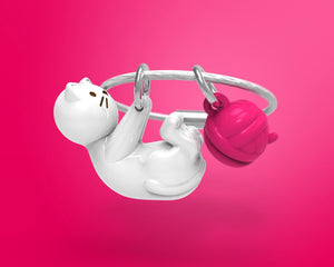 Porte Clés Chat Blanc