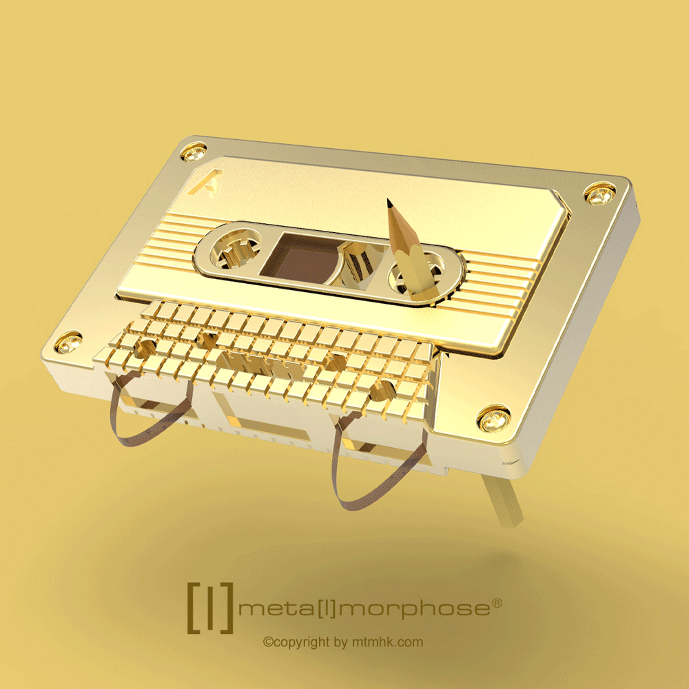 Keyring Gold Cassette