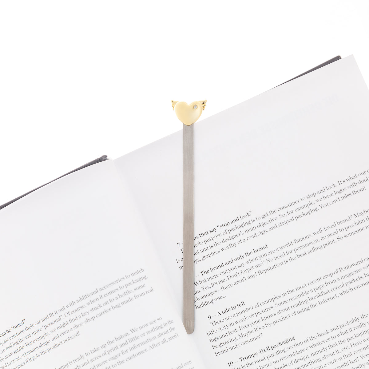 Golden Winged Heart Bookmark