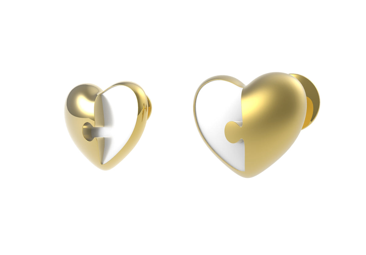 Puzzle Heart Pins
