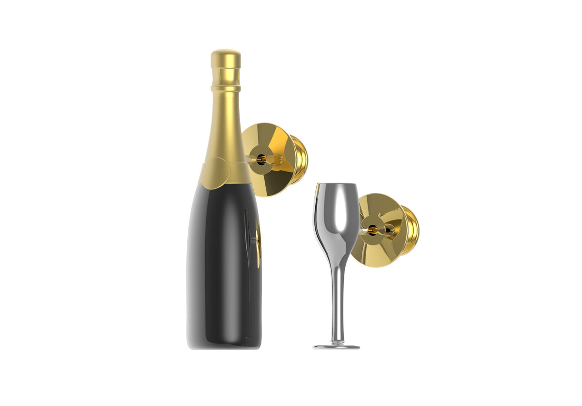Champagne and Cup Pins