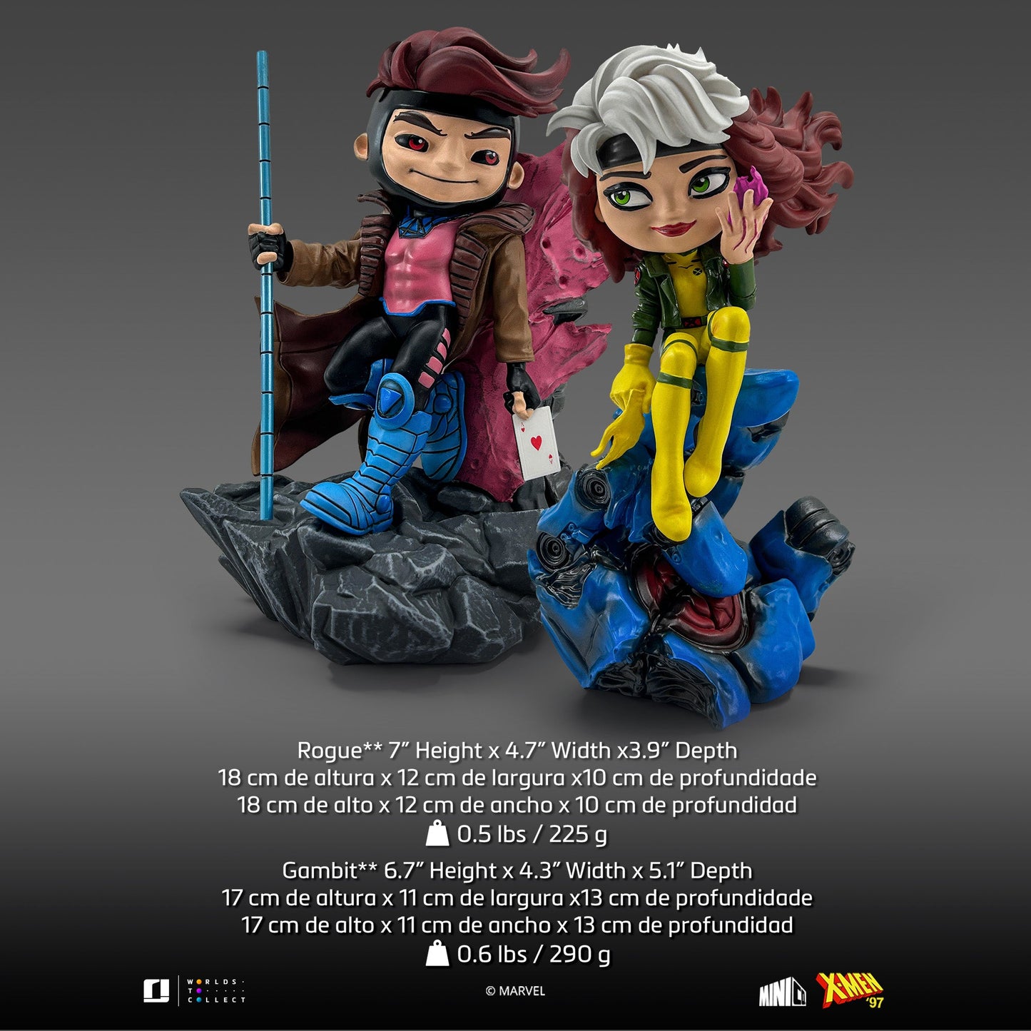 Figurine Gambit & Rogue Valentine's Set - X-Men - Mini Co. - Marvel Comics