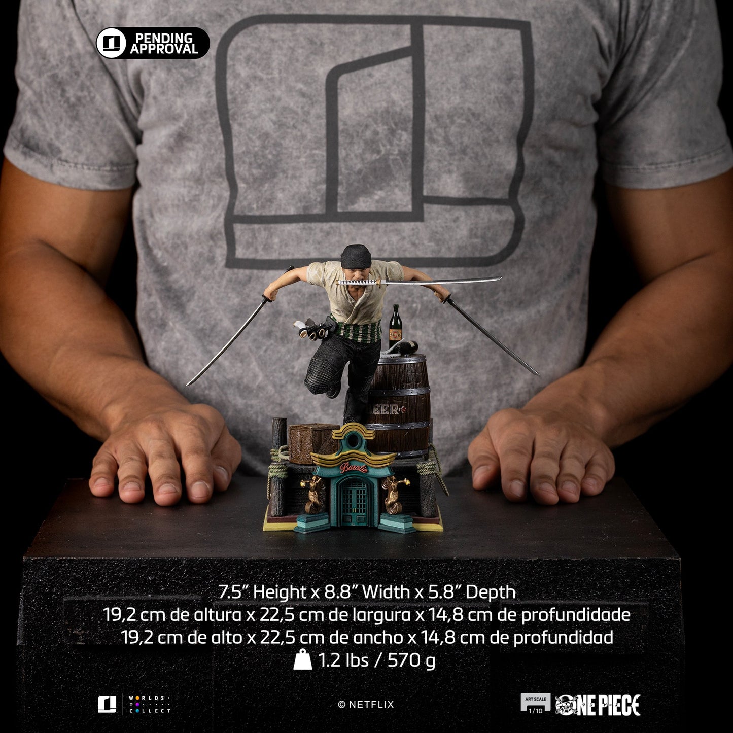 Pre-Order - Roronoa Zoro Statue - One Piece - Art Scale 1/10 - Iron Studios