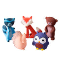 Set of 5 Forest Animals – Rattle, Teether & Bath Toys