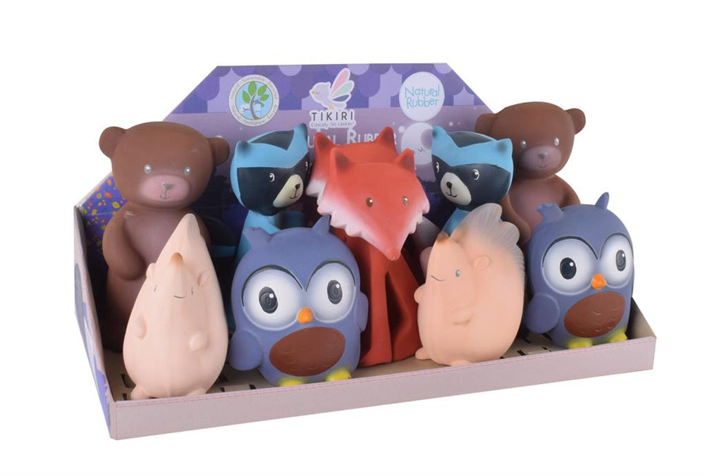 Set of 5 Forest Animals – Rattle, Teether & Bath Toys