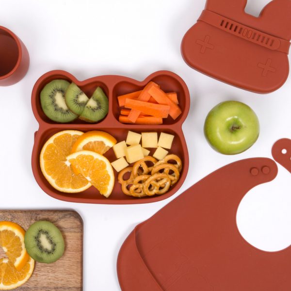 Assiette en Silicone Ours Rouille